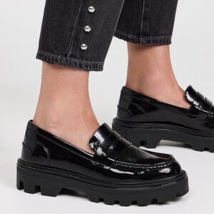 rag & bone Quinn Black Patent Leather Loafers